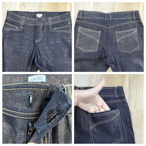 🔹️Cache Bronze Metallic Stretch Bootcut Jeans Size 4/27 - Picture 10 of 11